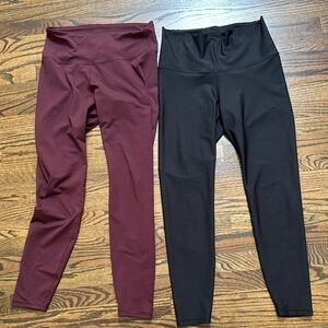 Old Navy Active Burgundy and Black High Rise Leggings size L